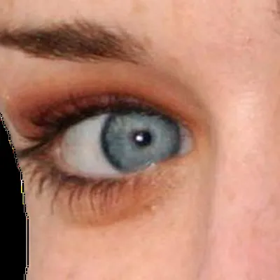 Alexis Bledel's eyes — vivid ice blue, electric Bright Winter signature