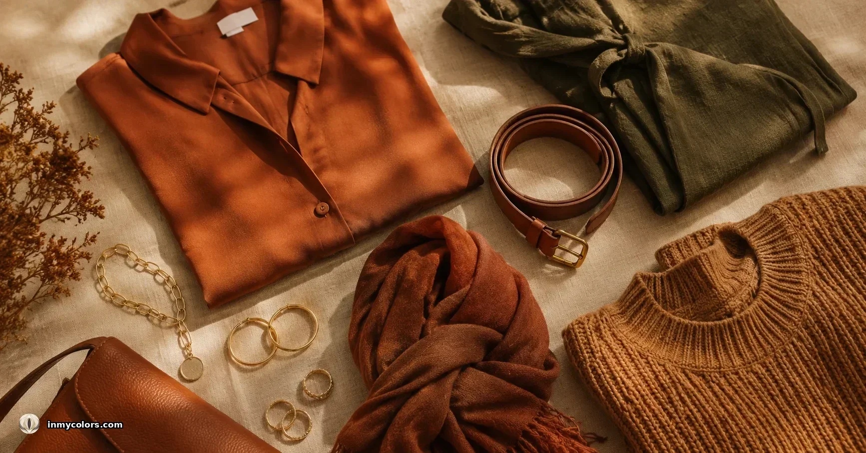 True Autumn wardrobe capsule — warm olive, terracotta and camel pieces