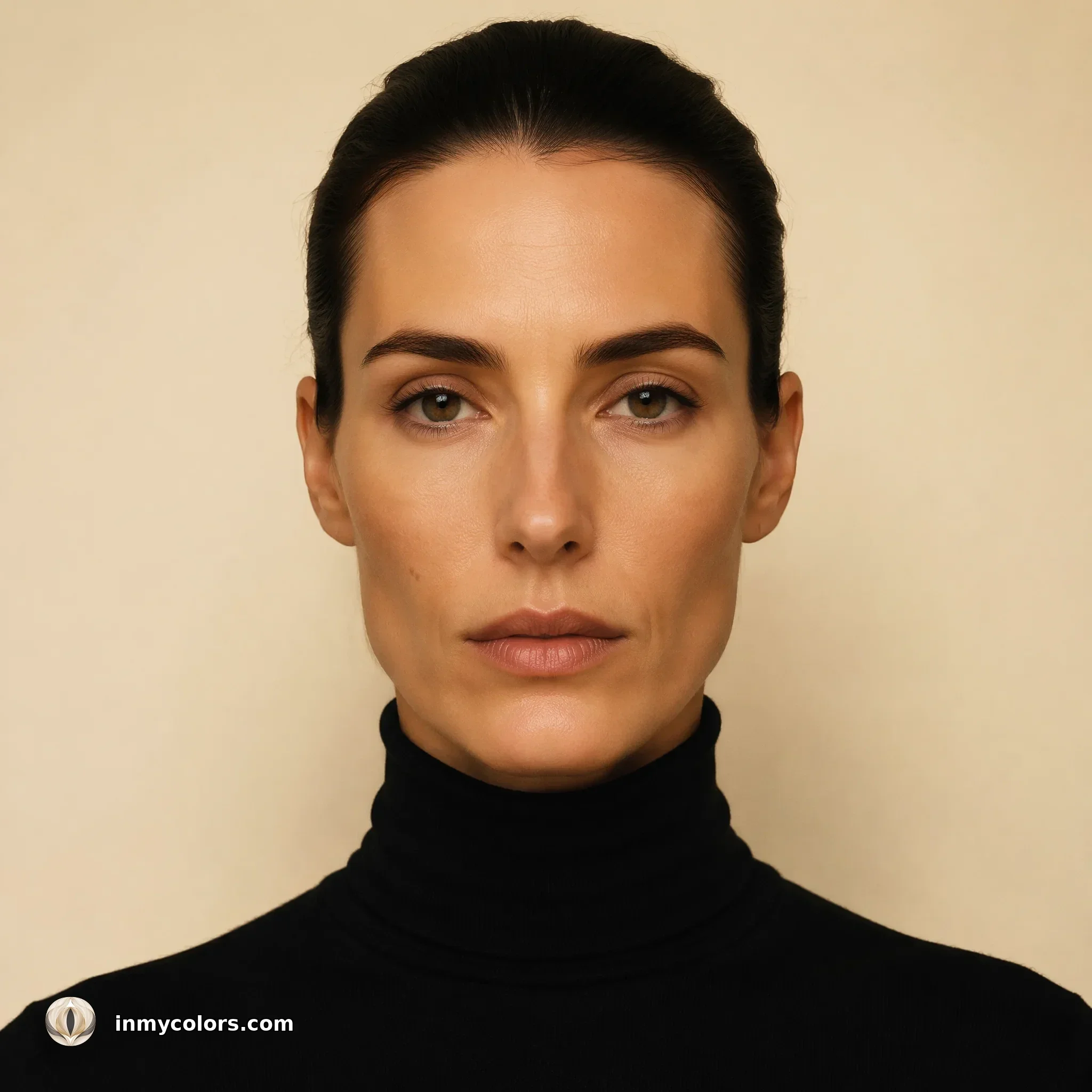 Base portrait for rectangular face shape blusher placement guide