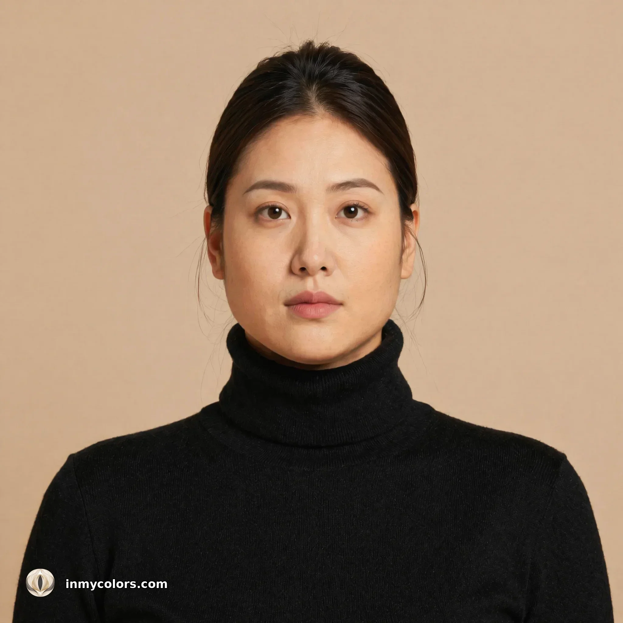 Base portrait for triangular face shape blusher placement guide