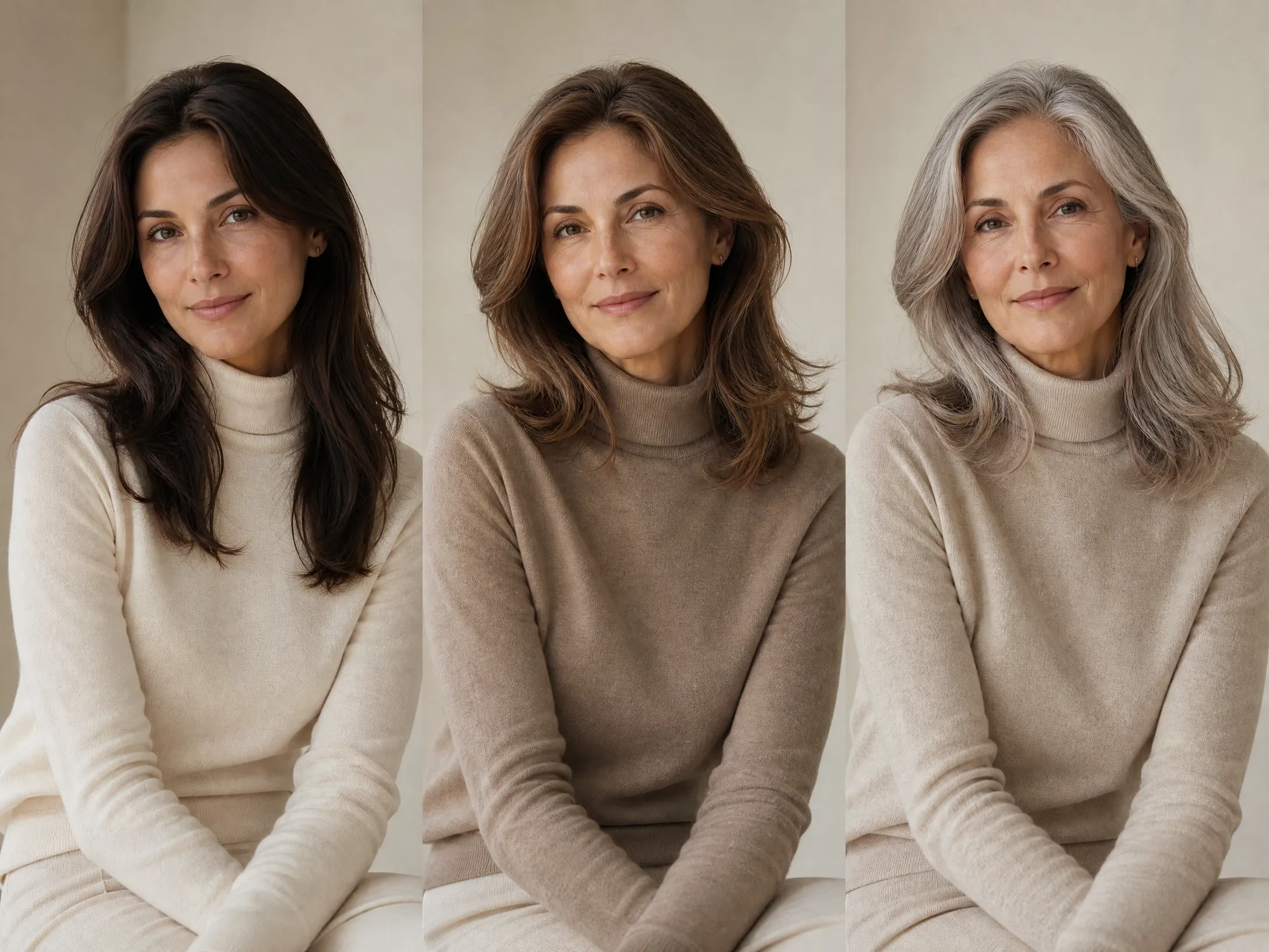Progression from higher-contrast hair-to-skin to lower-contrast — the most common seasonal drift pattern
