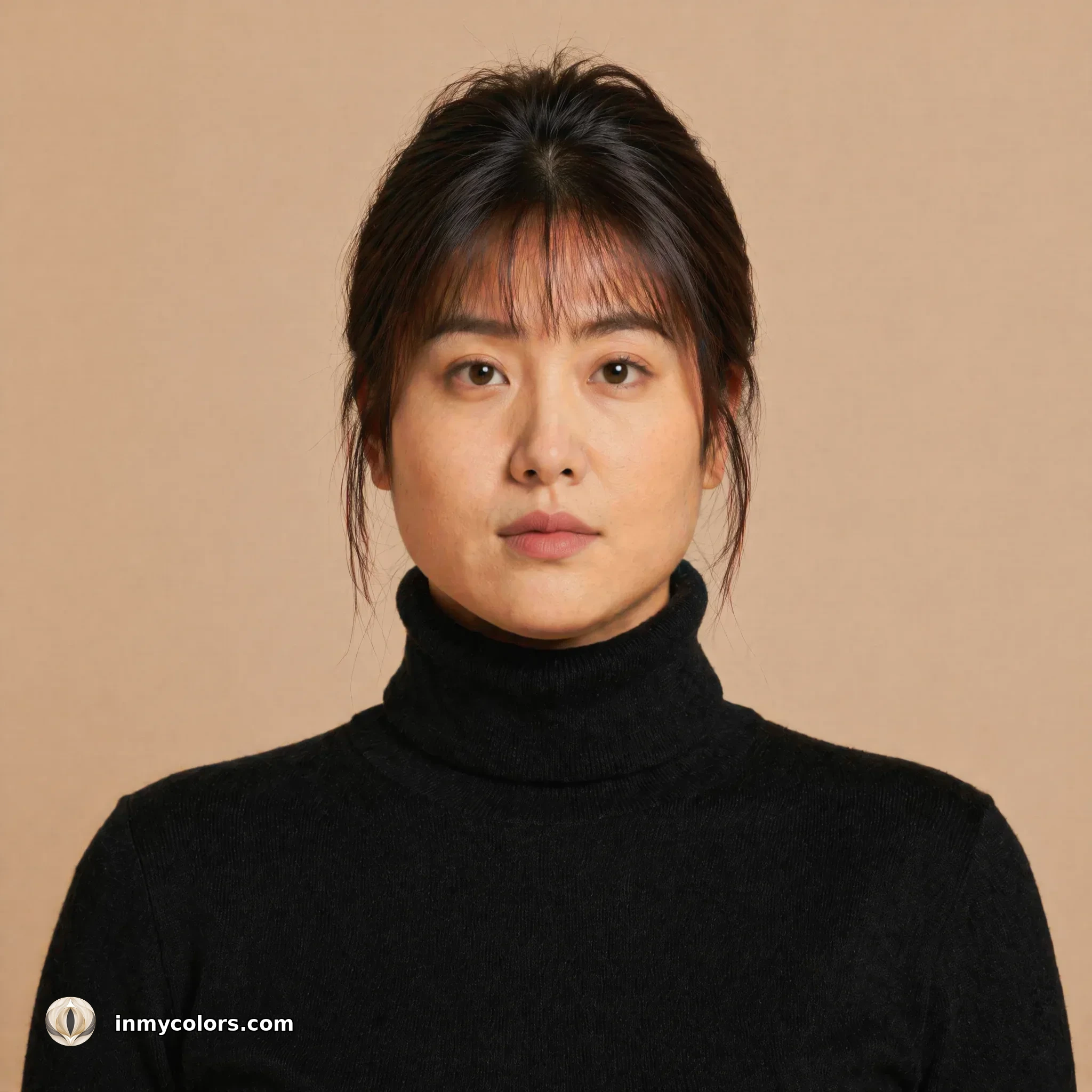 Triangular face shape with recommended hairstyle shown — volume at crown and temples, tapered at jaw