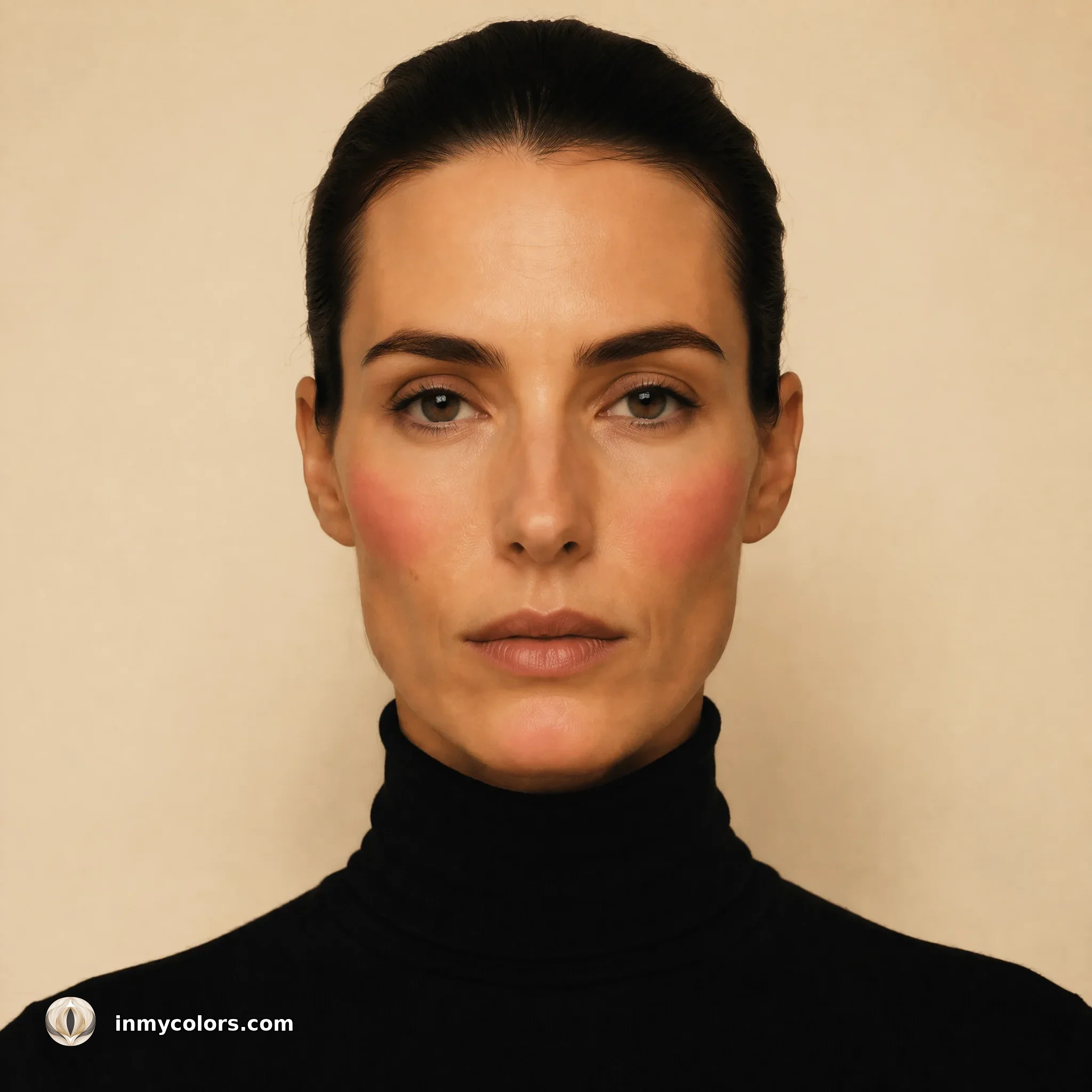 Rectangular face shape with correct blusher placement shown
