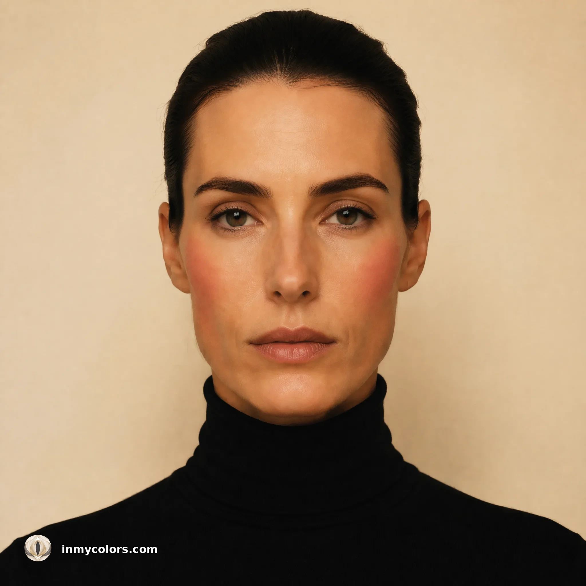 Rectangular face shape with incorrect blusher placement shown