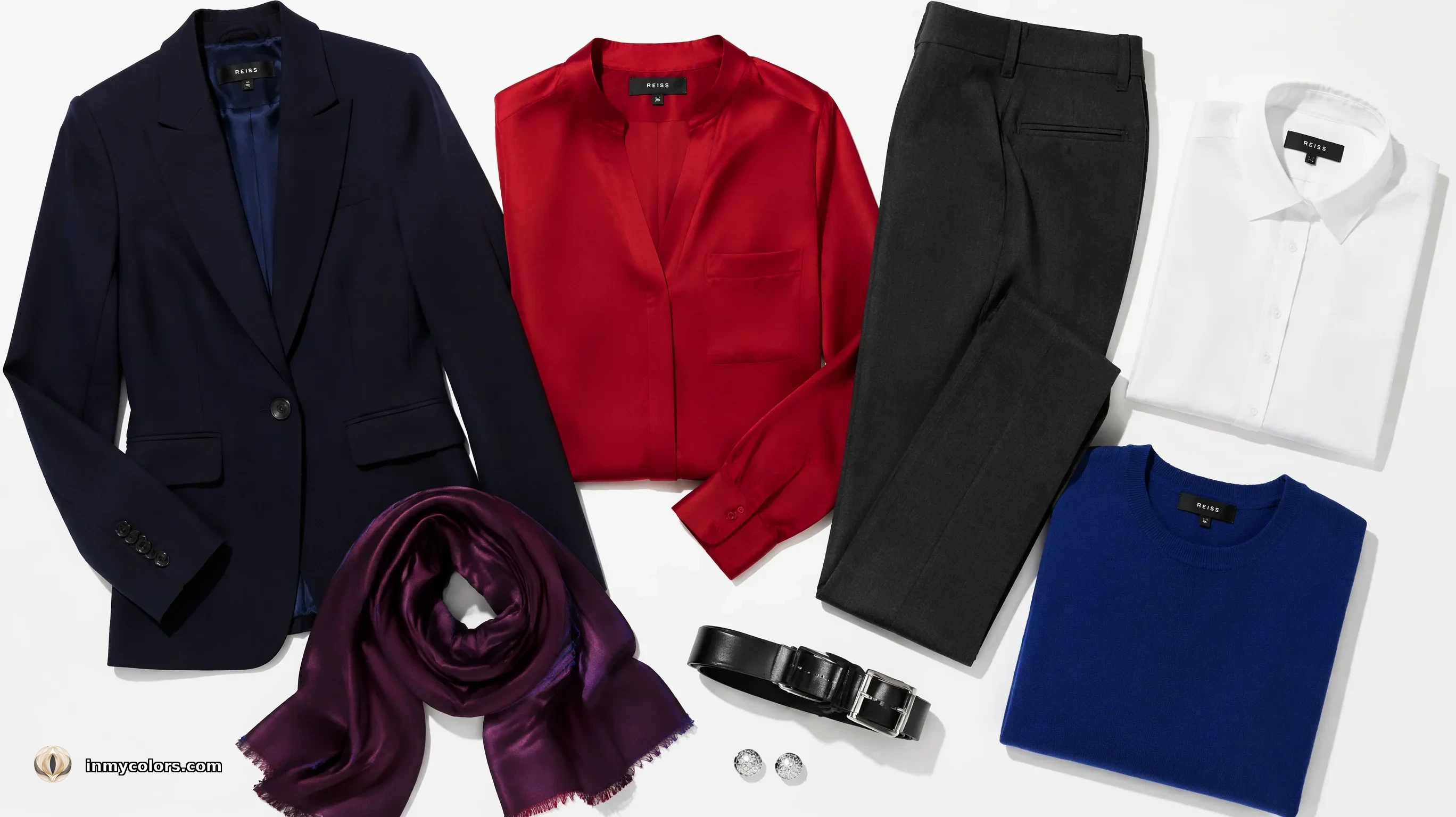 True Winter wardrobe capsule — black, white and royal blue high-contrast pieces